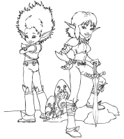 A coloring page of arthur and the invisibles
